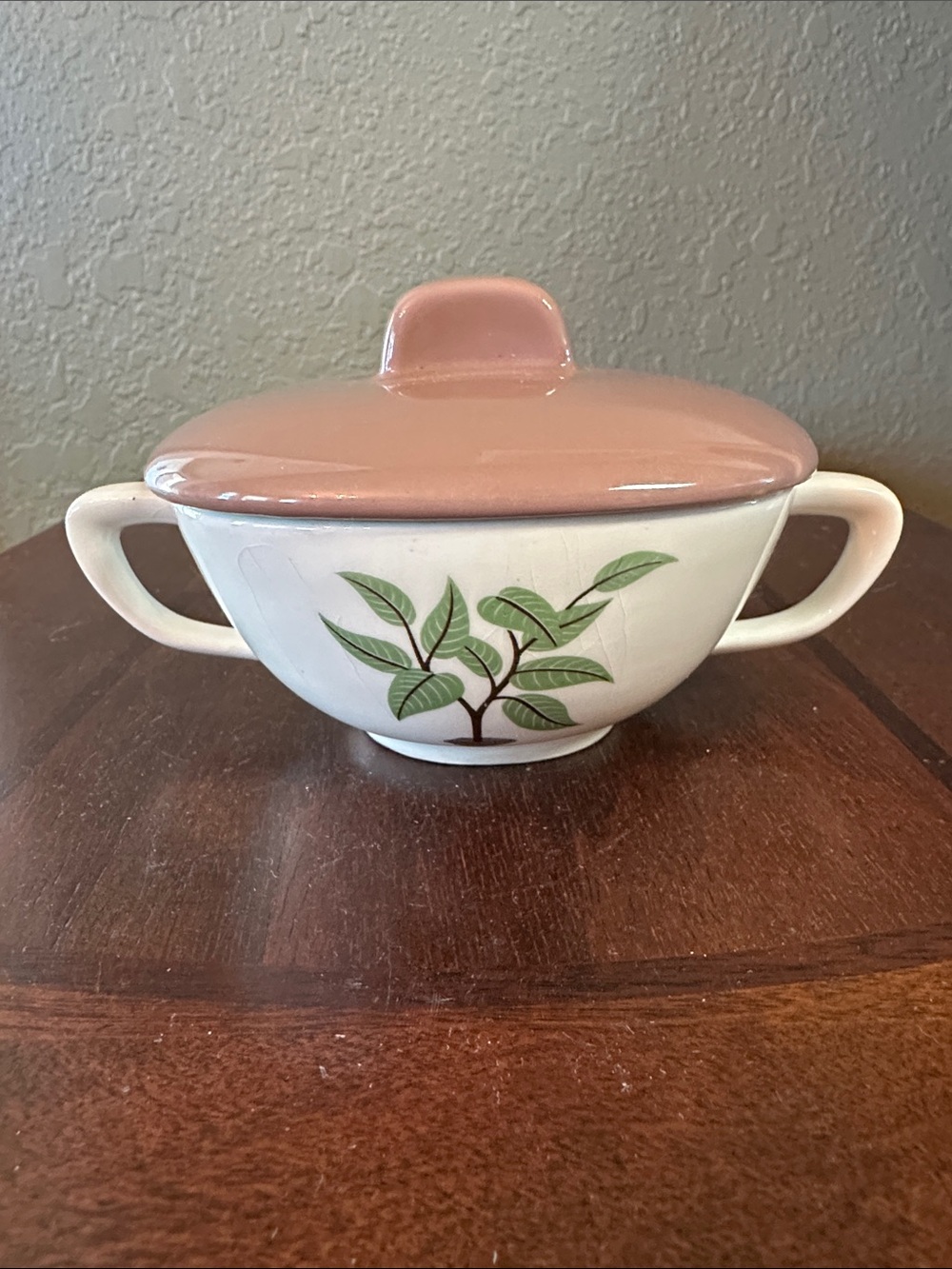 MCM 1952 Taylor Smith Taylor “Conversation” Covered Sugar Bowl- Coffee Tree